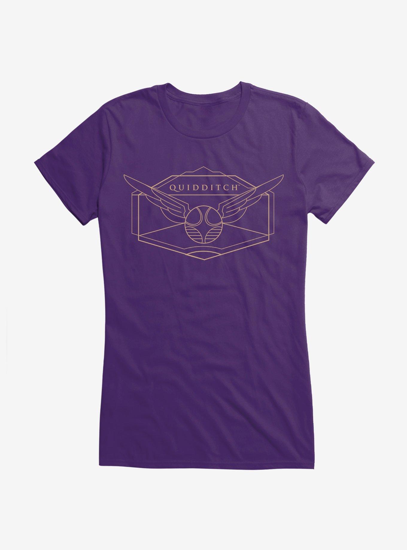 Harry Potter Golden Magic Quidditch Emblem Girls T-Shirt, PURPLE, hi-res