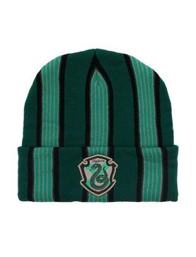 Harry Potter Slytherin Striped Cuff Beanie, , hi-res
