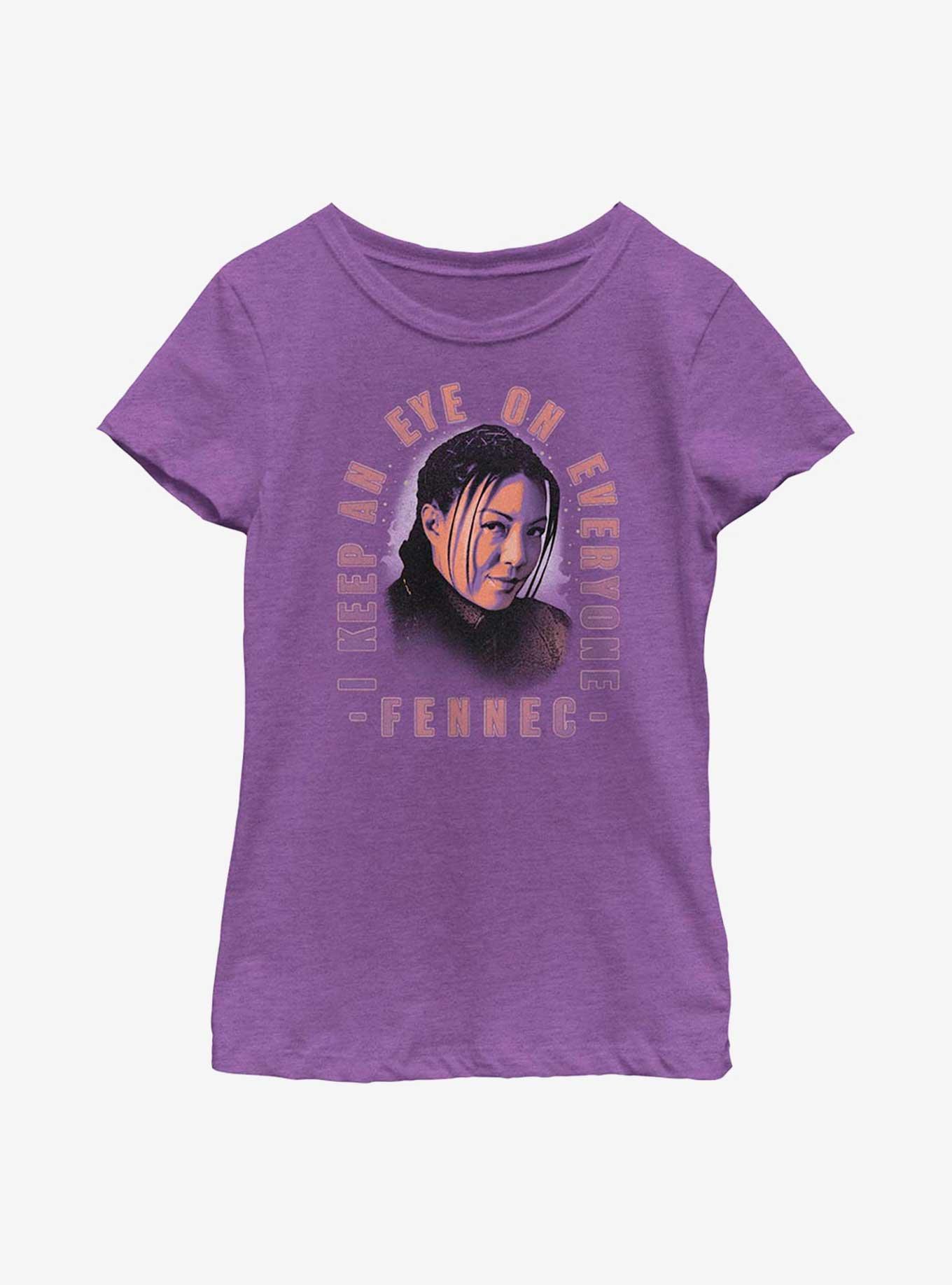 Star Wars The Book Of Boba Fett Fennec Smirk Youth Girls T-Shirt, , hi-res