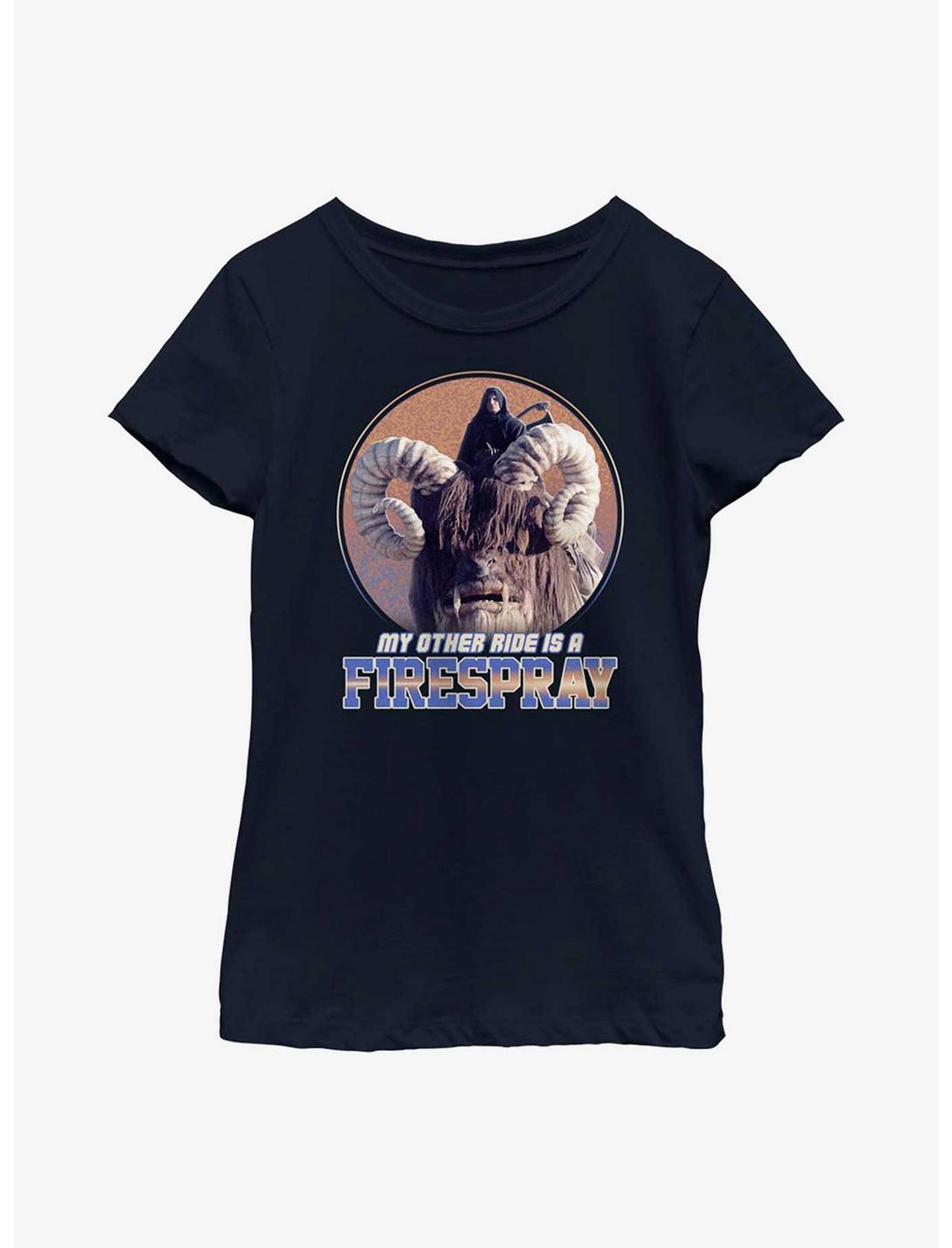 Star Wars The Book Of Boba Fett Firespray Bantha Youth Girls T-Shirt, NAVY, hi-res