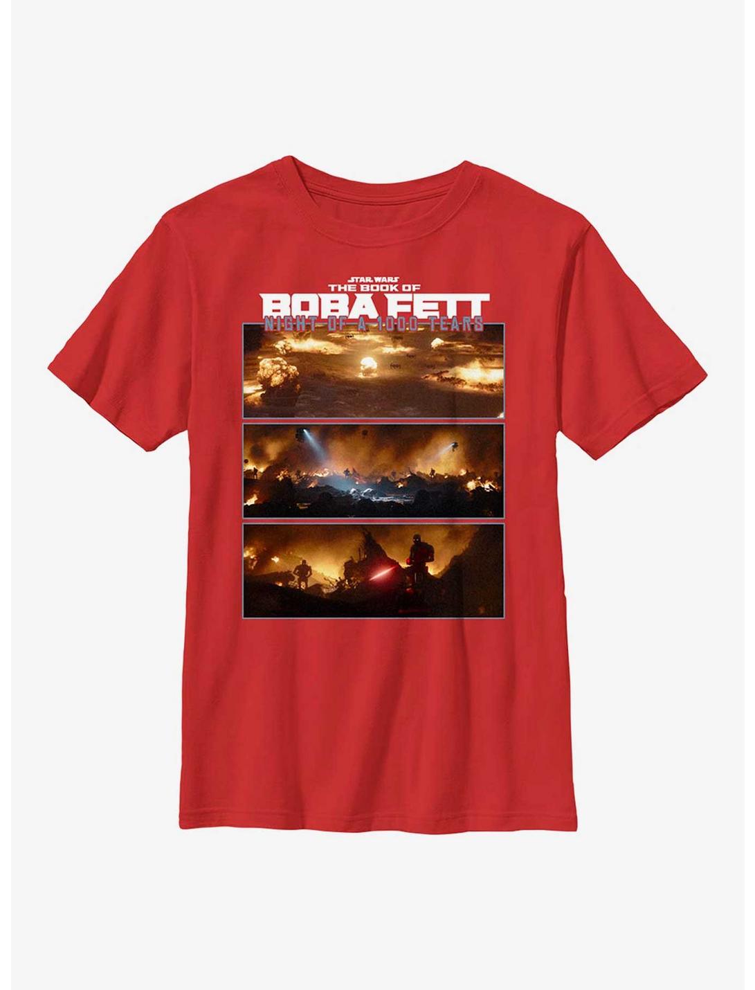 Star Wars The Book Of Boba Fett Thousand Tears Youth T-Shirt, RED, hi-res
