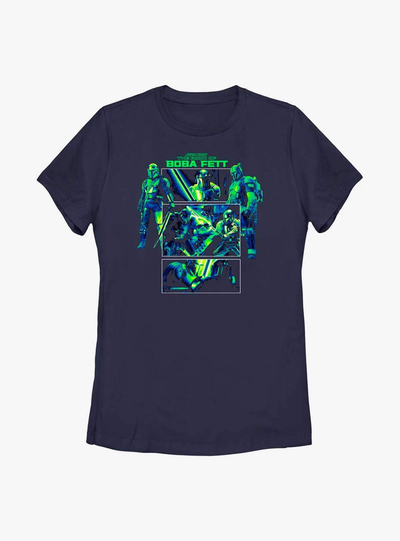 Star Wars The Book Of Boba Fett Dark Saber Sequential Womens T-Shirt, NAVY, hi-res