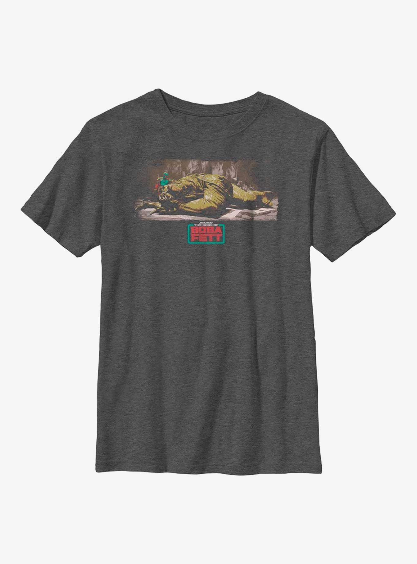 Star Wars The Book Of Boba Fett Who's A Good Boy Youth T-Shirt, CHAR HTR, hi-res