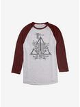 Harry Potter The Deathly Hallows Raglan, Ath Heather With Maroon, hi-res