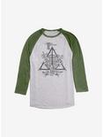 Harry Potter The Deathly Hallows Raglan, Ath Heather With Moss, hi-res