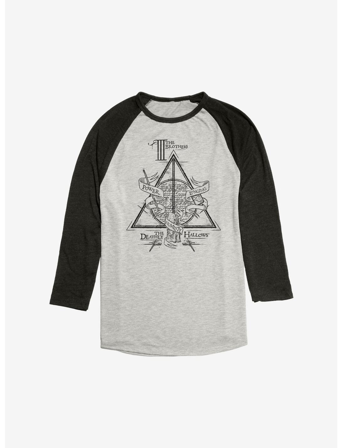 Harry Potter The Deathly Hallows Raglan, Oatmeal With Black, hi-res