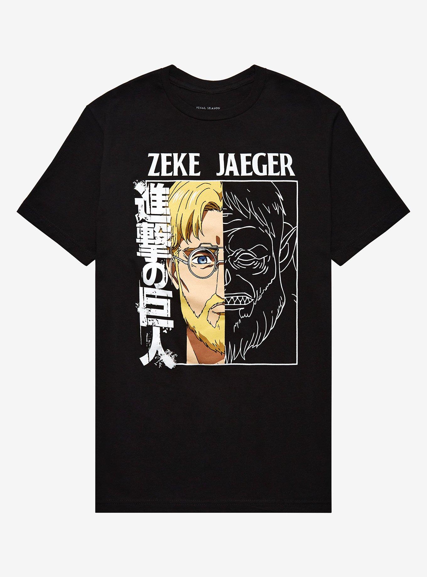 Attack On Titan Zeke Jaeger Split T-Shirt, MULTI, hi-res