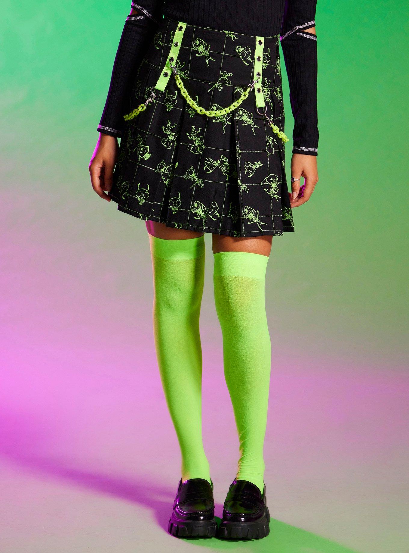 Invader Zim Chain Grid Pleated Skirt