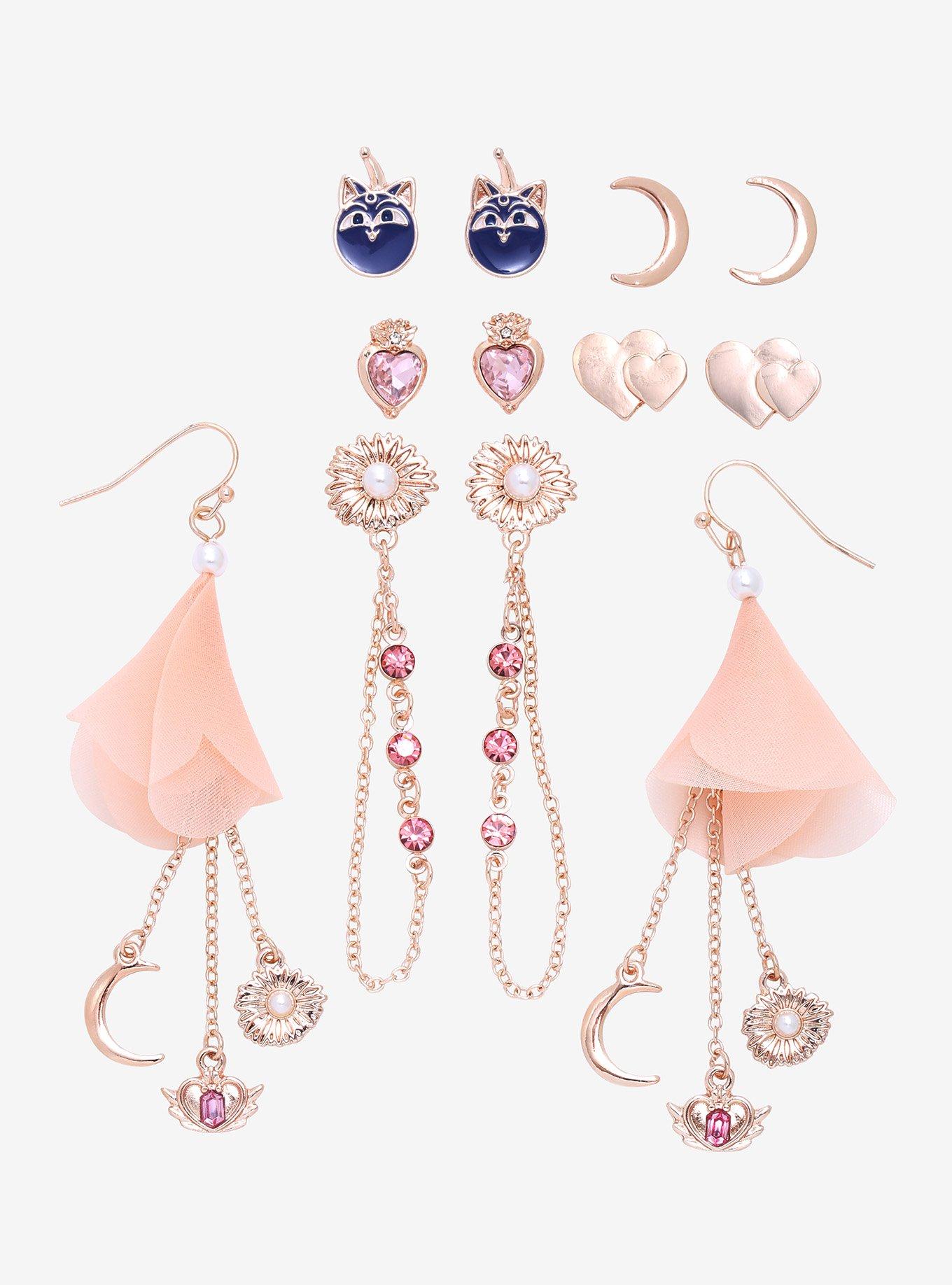 Pretty Guardian Sailor Moon Floral Icons Earring Set - BoxLunch Exclusive , , hi-res