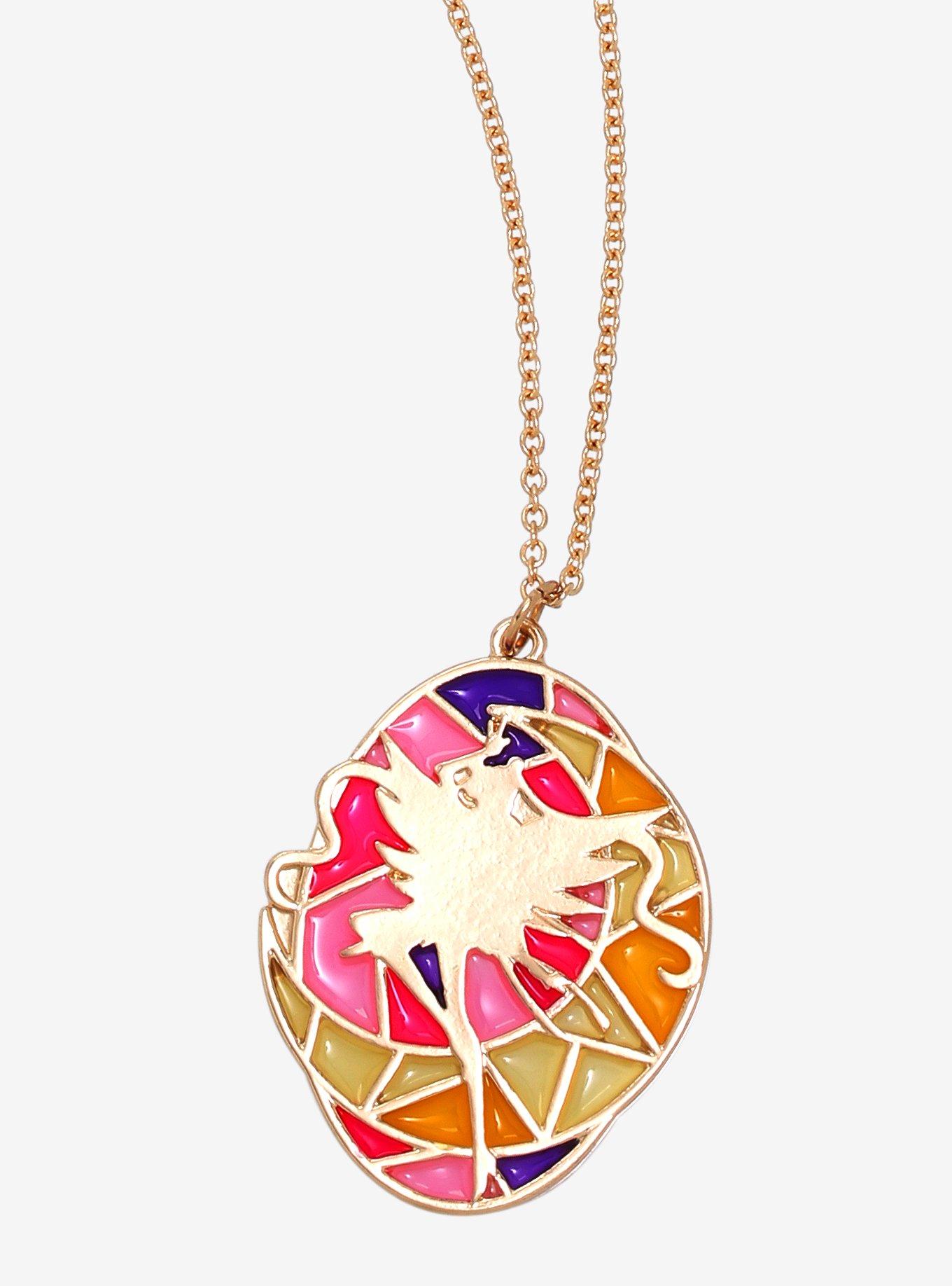 Pretty Guardian Sailor Moon Sailor Moon Silhouette Stained Glass Necklace - BoxLunch Exclusive, , hi-res