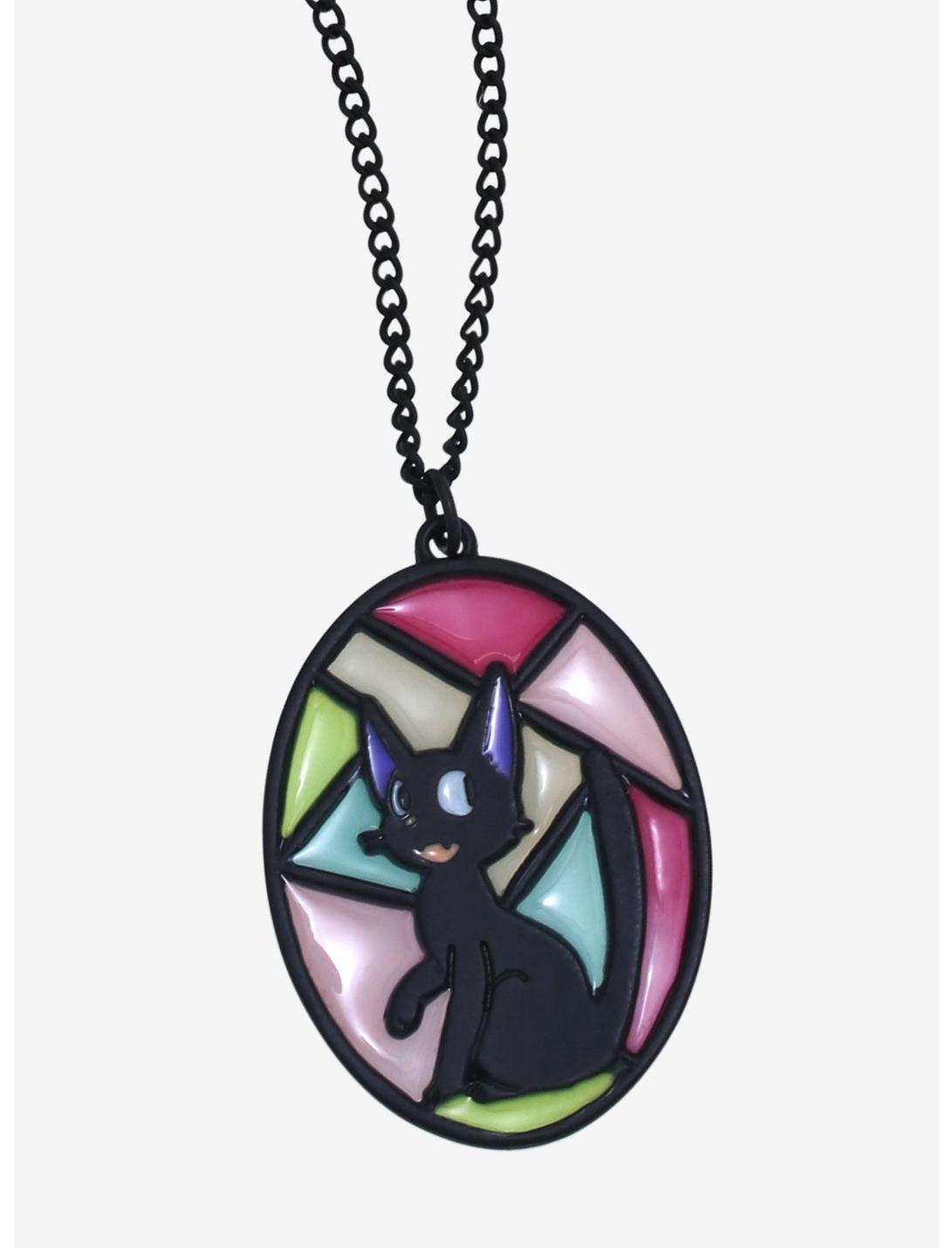 Studio Ghibli Kiki’s Delivery Service Jiji Stained Glass Necklace - BoxLunch Exclusive , , hi-res