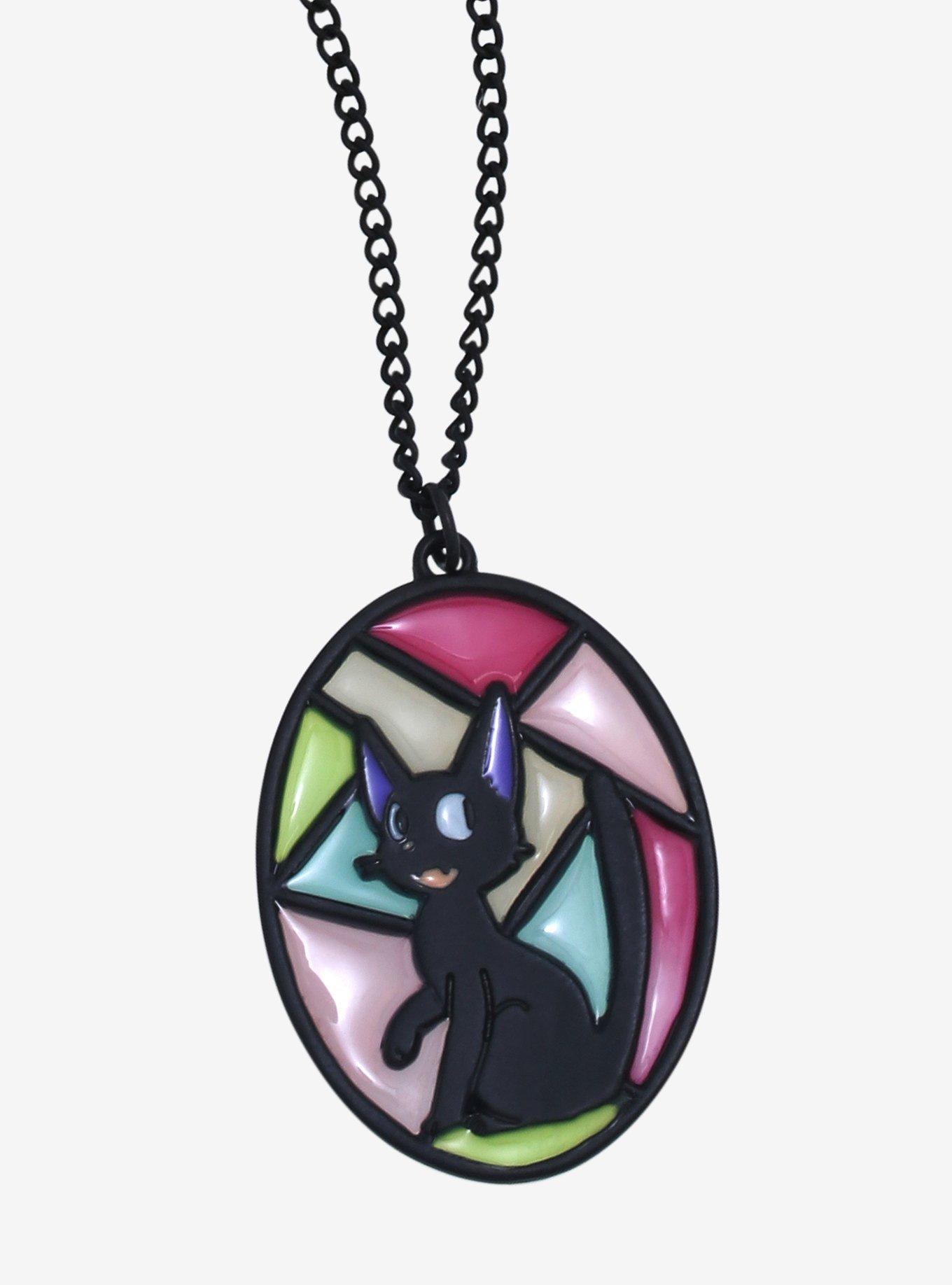 Studio Ghibli Kiki’s Delivery Service Jiji Stained Glass Necklace - BoxLunch Exclusive , , hi-res