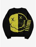 Nirvana Smile Logo Boyfriend Fit Sweatshirt, BLACK, hi-res