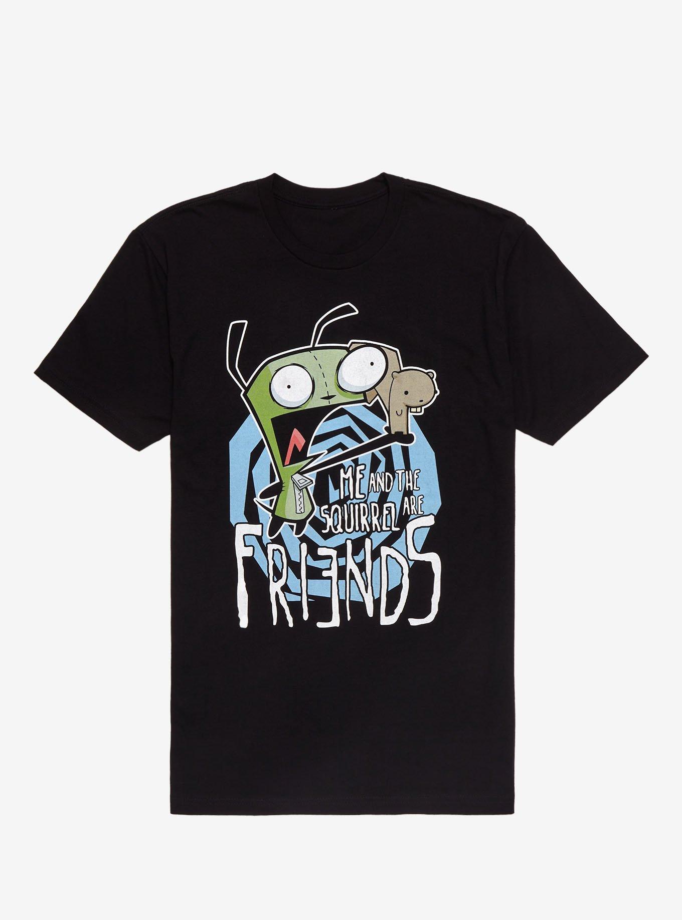 Invader Zim GIR & Squirrel Friends T-Shirt, BLACK, hi-res