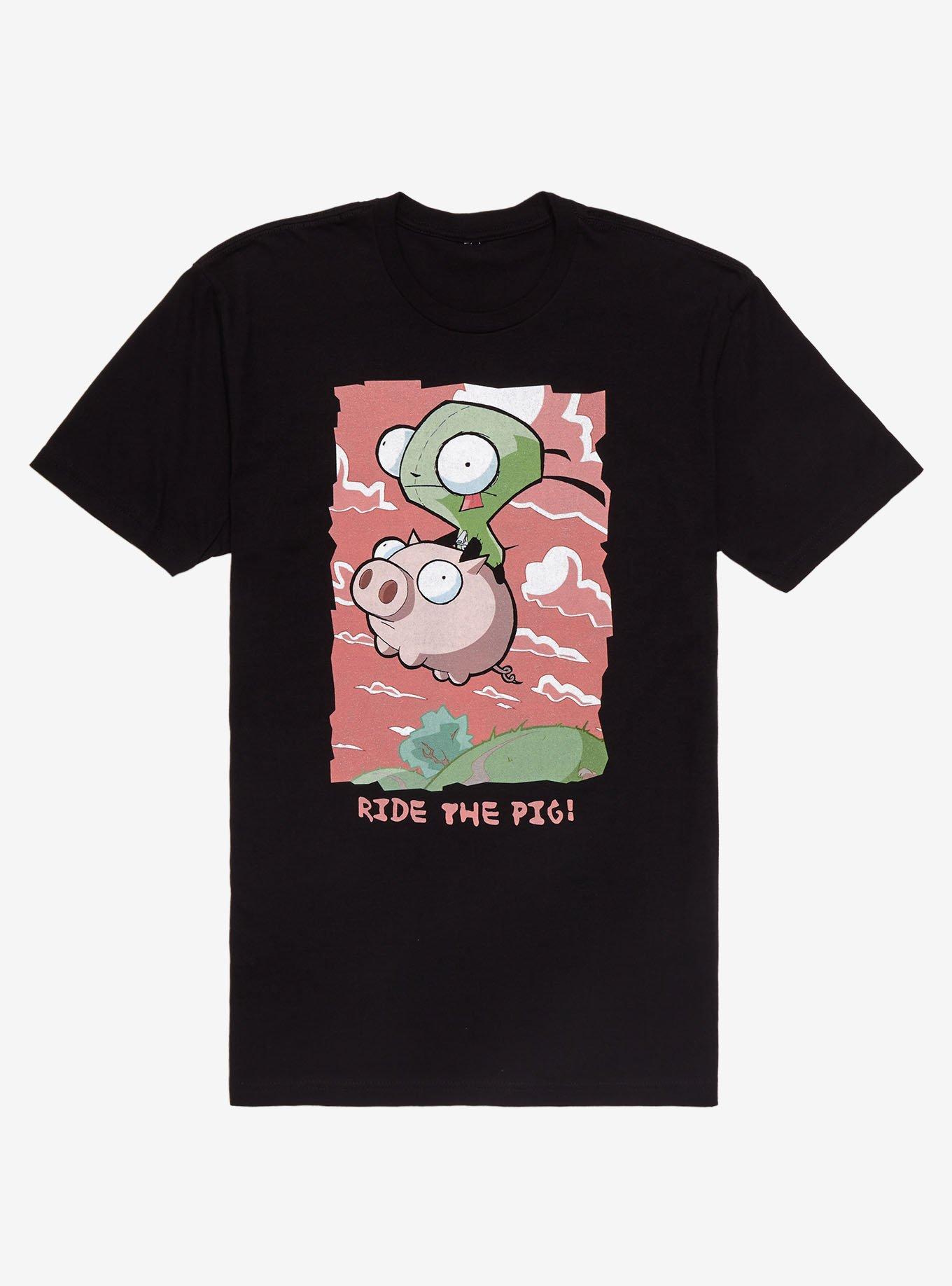 Invader Zim GIR Flying Pig T-Shirt, BLACK, hi-res