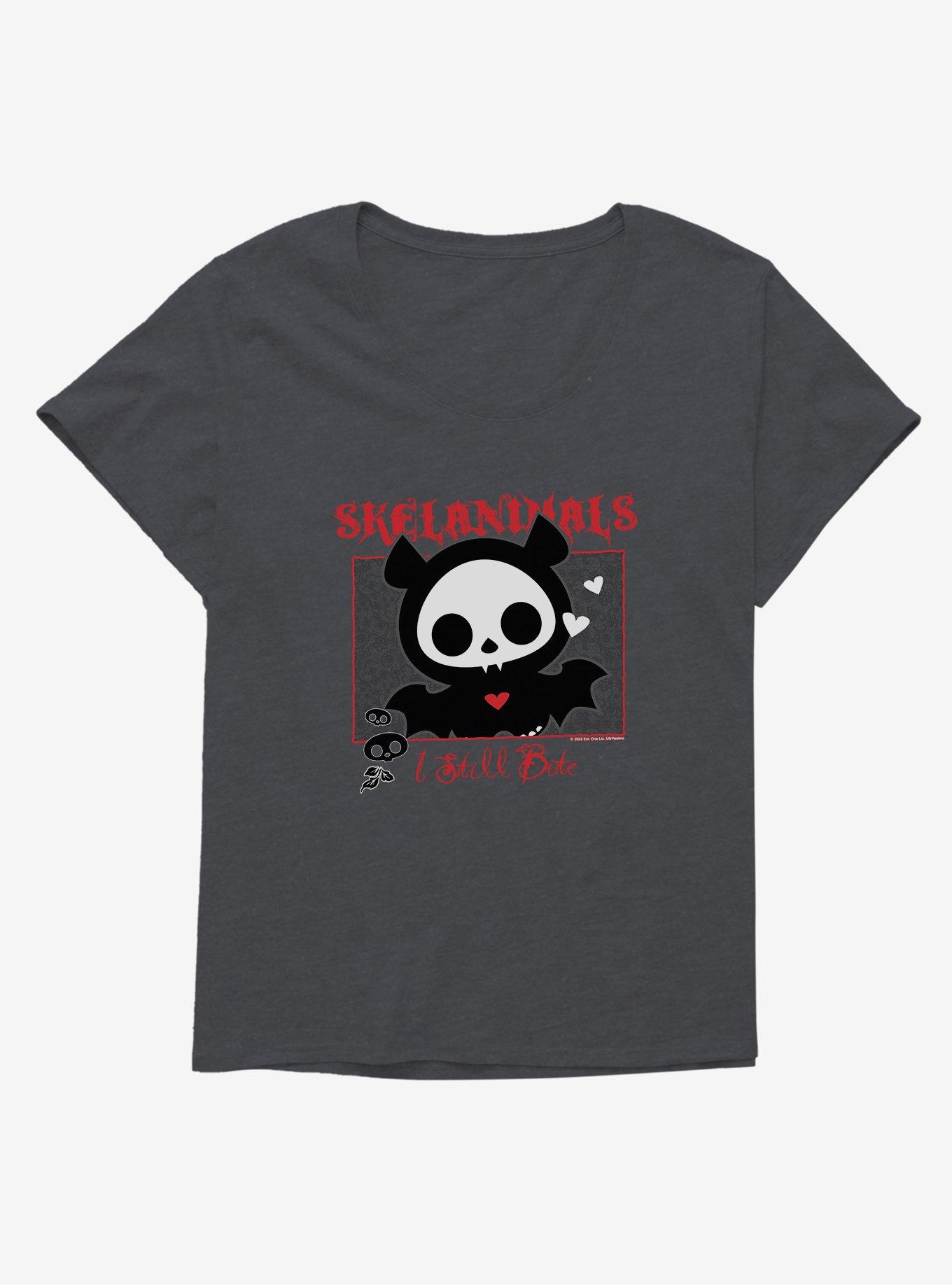 Skelanimals I Still Bite Girls T-Shirt Plus Size, CHARCOAL HEATHER, hi-res