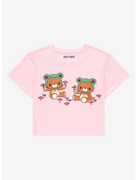 Teddy Bears In Frog Hats Girls Crop T-Shirt, , hi-res