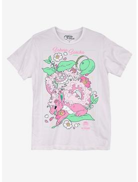 Tasty Peach Sakura Tea Dragon Boyfriend Fit Girls T-Shirt, , hi-res