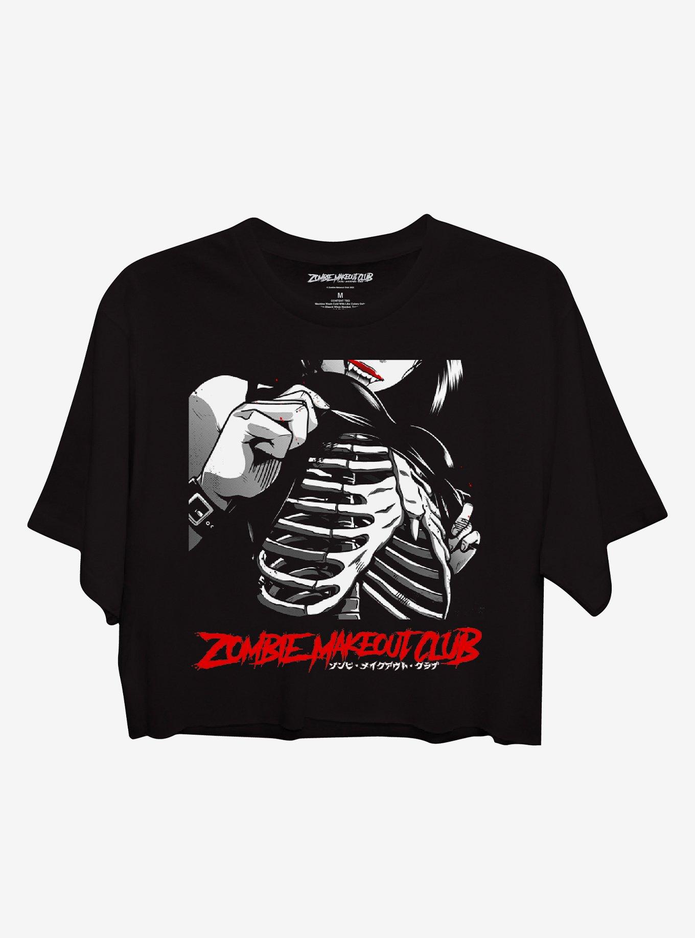 Zombie Makeout Club Rib Cage Girls Crop T-Shirt, MULTI, hi-res