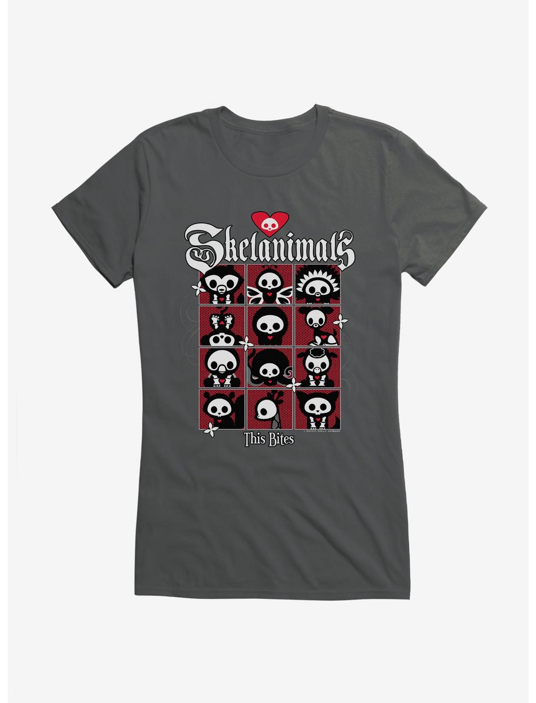 Skelanimals This Bites Girls T-Shirt, CHARCOAL, hi-res