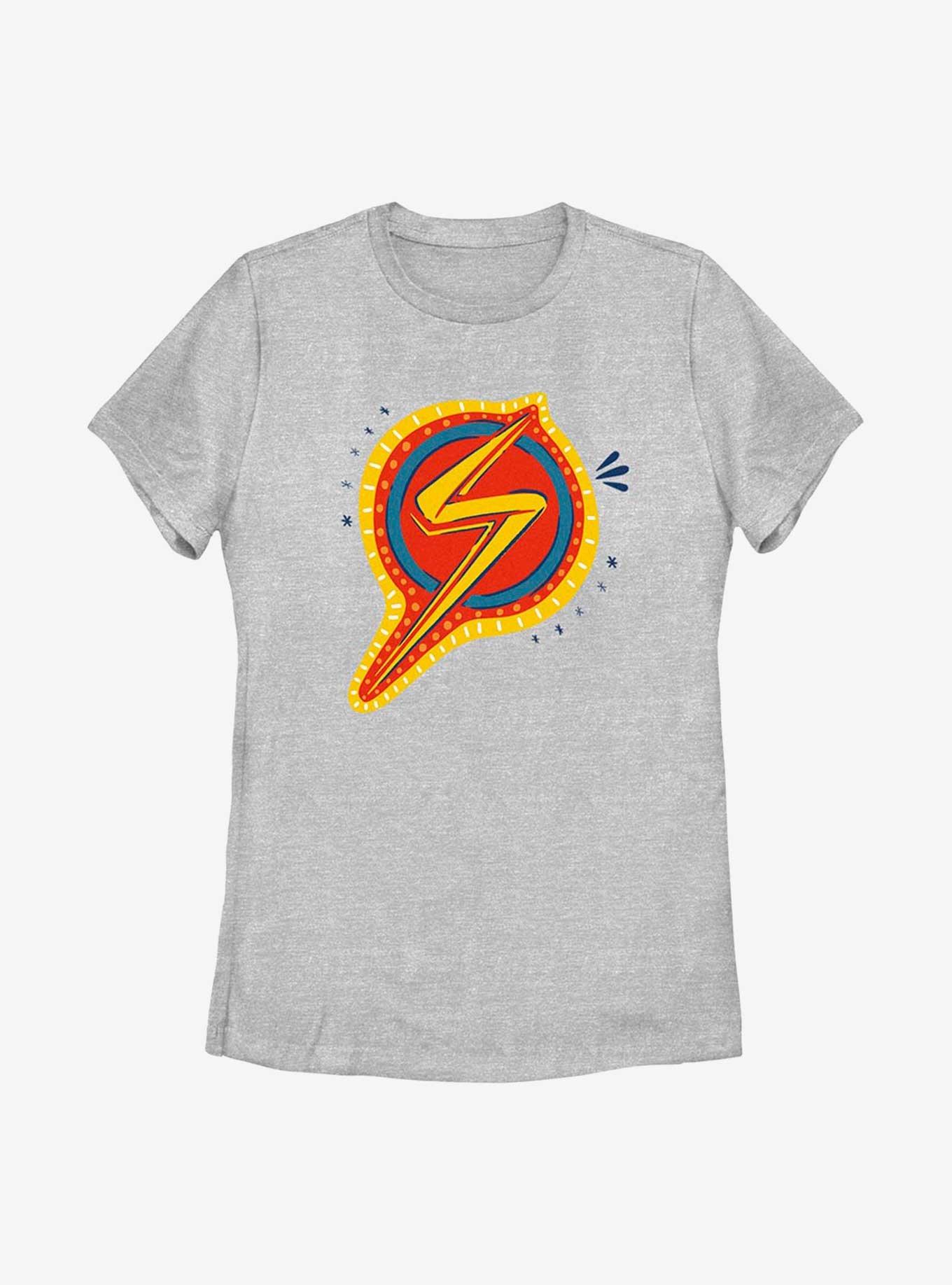 Marvel Ms. Marvel Doodle Symbol Womens T-Shirt, image size:1091x1430