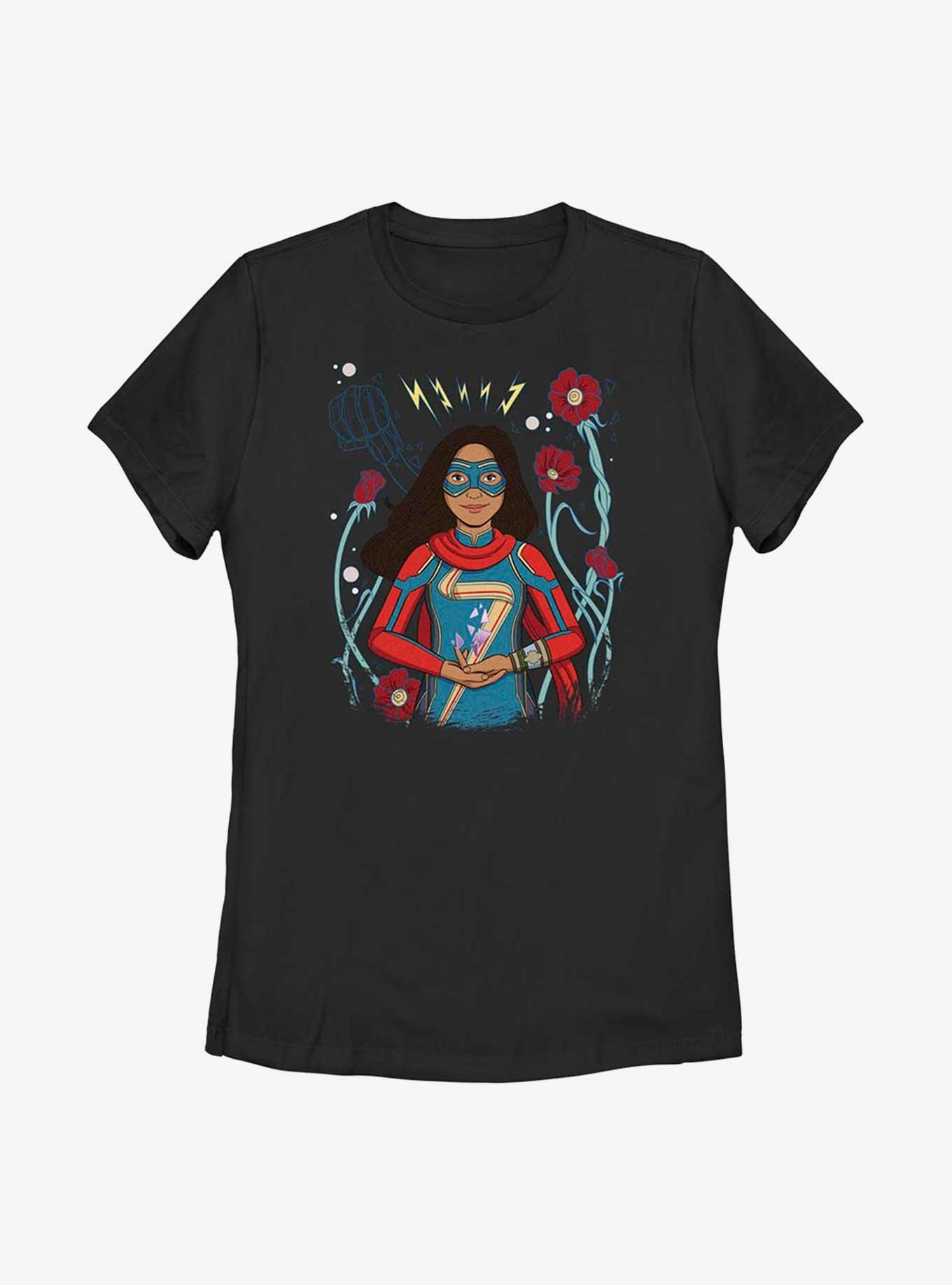 Marvel Ms. Marvel Flower Badge Womens T-Shirt, , hi-res