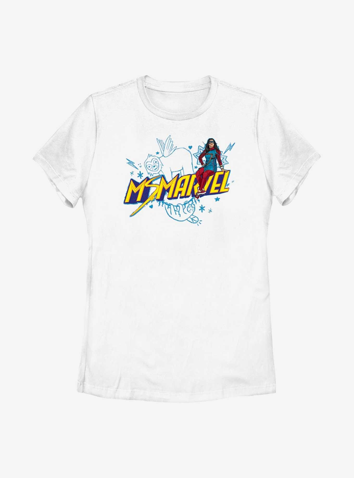 Marvel Ms. Marvel Sloth Doodles Womens T-Shirt, , hi-res
