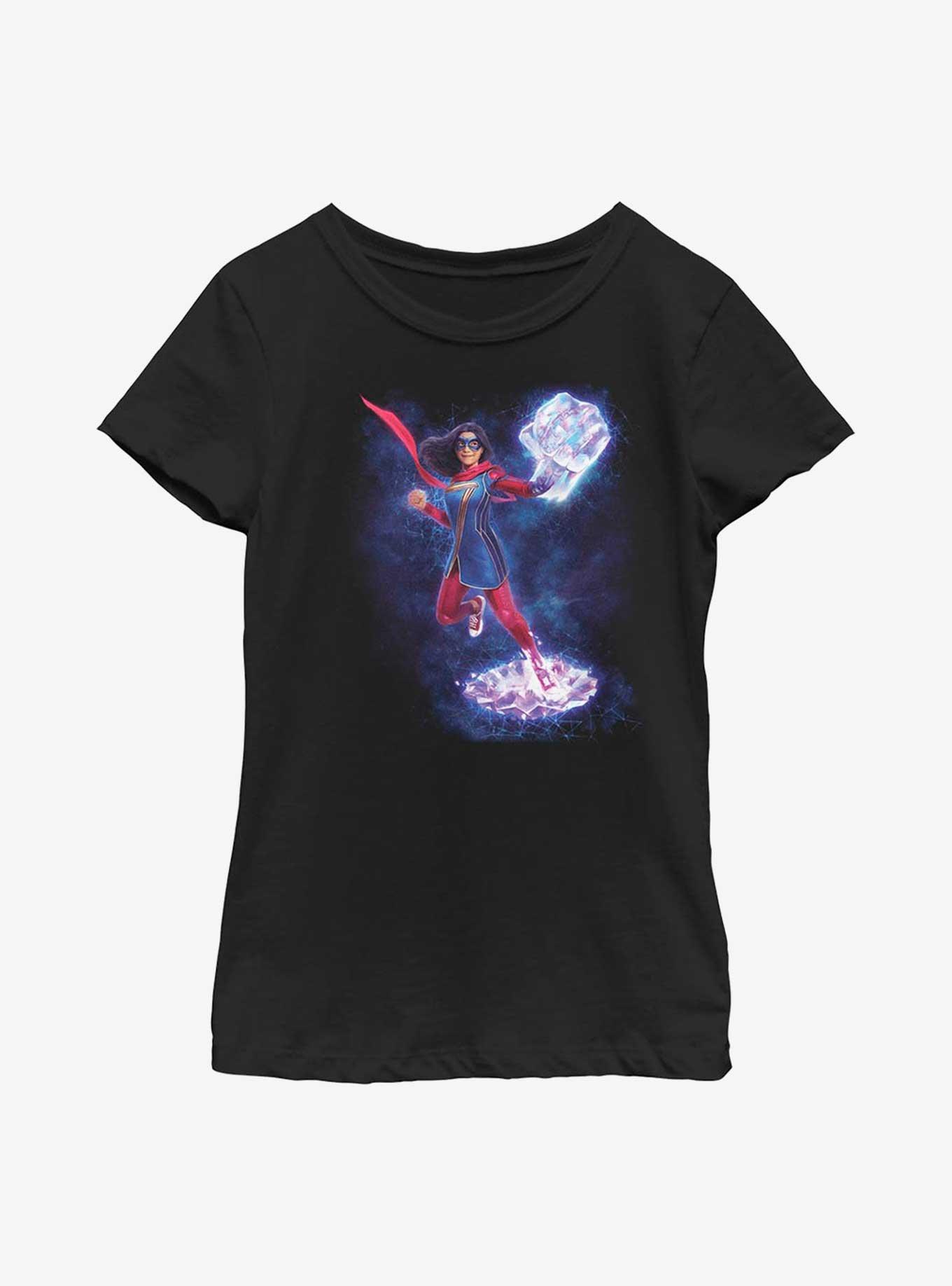 Marvel Ms. Marvel Hero Big Fist Youth Girls T-Shirt, BLACK, hi-res