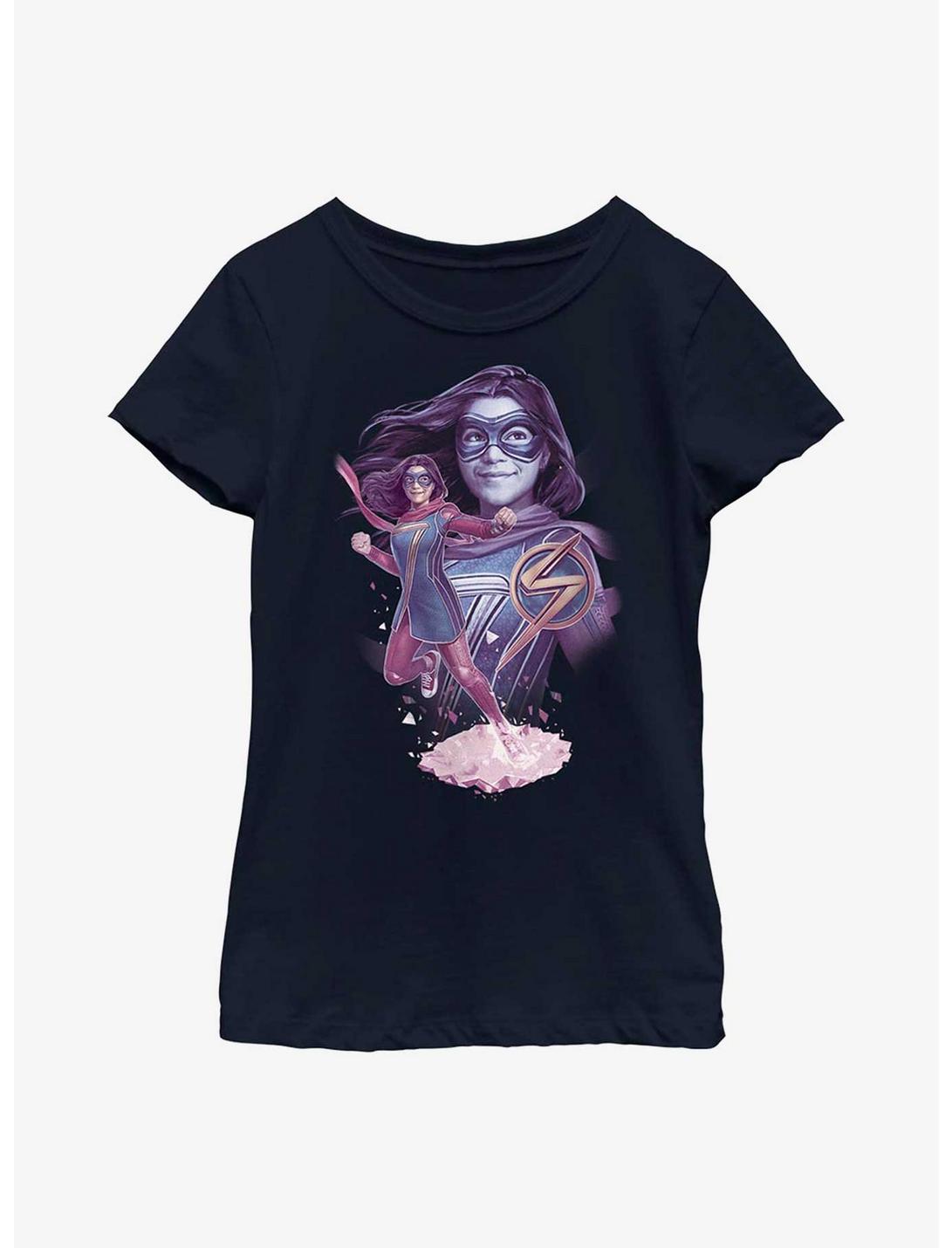 Marvel Ms. Marvel House Of Mirrors Youth Girls T-Shirt, NAVY, hi-res