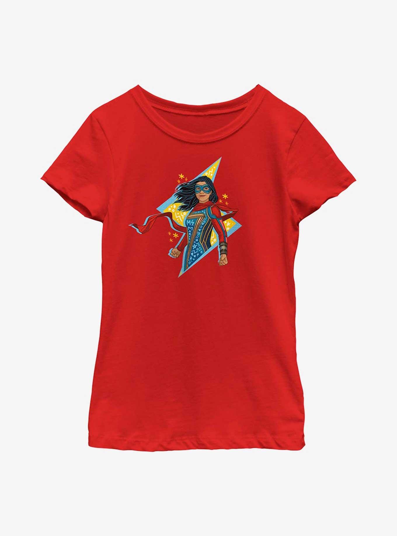Marvel Ms. Marvel Lightning Doodle Youth Girls T-Shirt, , hi-res