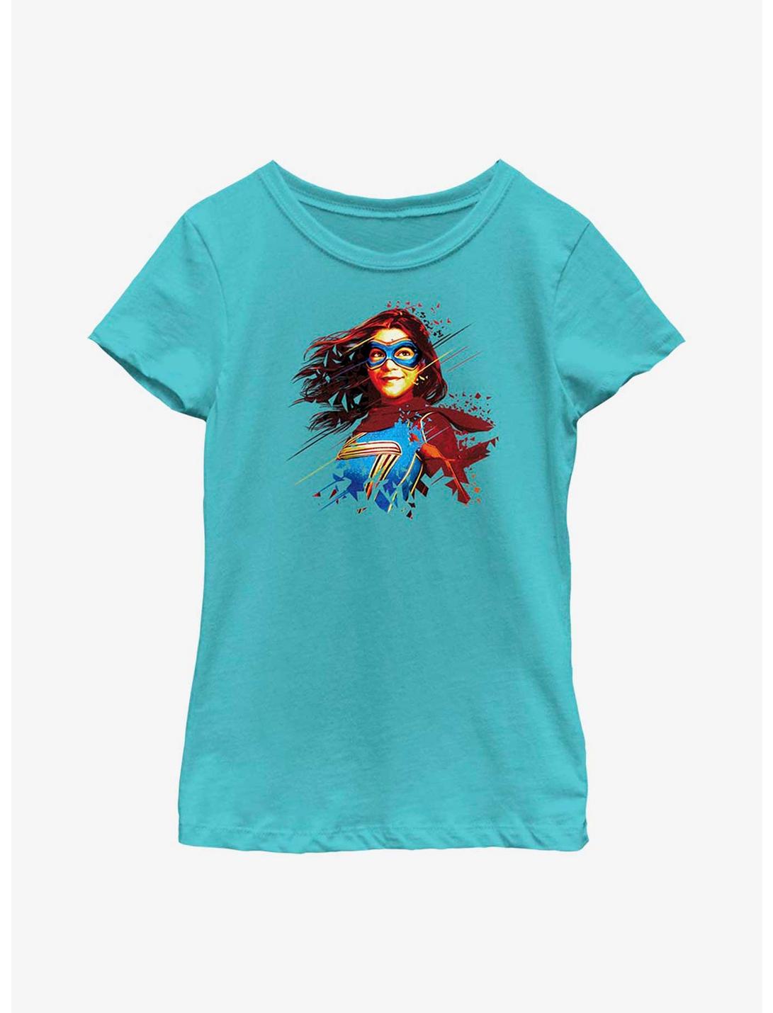 Marvel Ms. Marvel Polygon Portrait Youth Girls T-Shirt, TAHI BLUE, hi-res