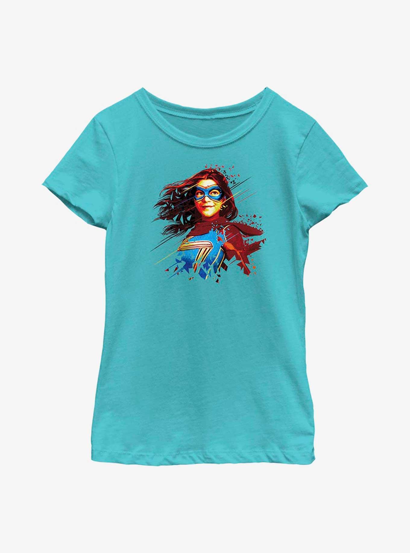 Marvel Ms. Marvel Polygon Portrait Youth Girls T-Shirt, TAHI BLUE, hi-res