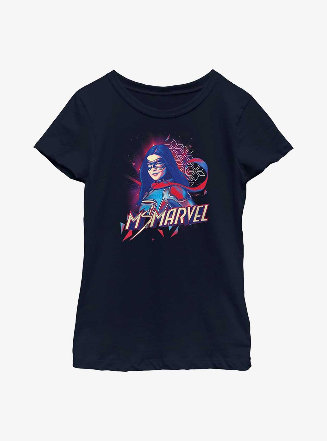 Marvel Ms. Marvel Red Blue Portrait Youth Girls T-Shirt, , hi-res