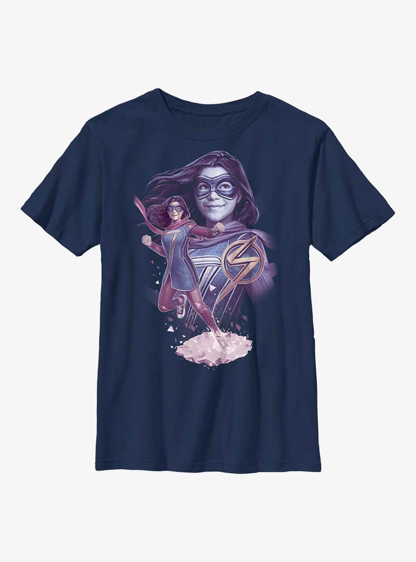 Marvel Ms. Marvel House Of Mirrors Youth T-Shirt, NAVY, hi-res