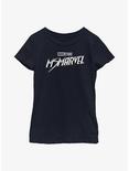Marvel Ms. Marvel Black And White Youth Girls T-Shirt, NAVY, hi-res