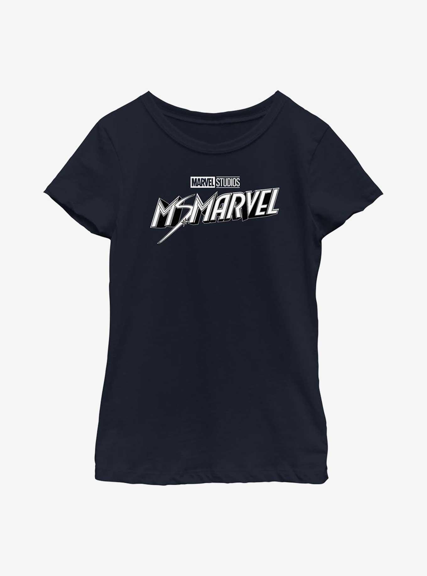 Marvel Ms. Marvel Black And White Youth Girls T-Shirt, , hi-res