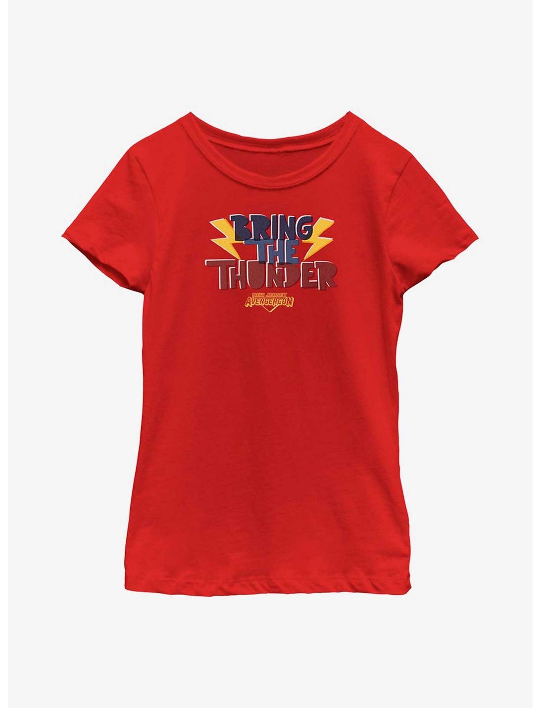 Marvel Ms. Marvel Bring Thunder Avengercon Youth Girls T-Shirt, RED, hi-res