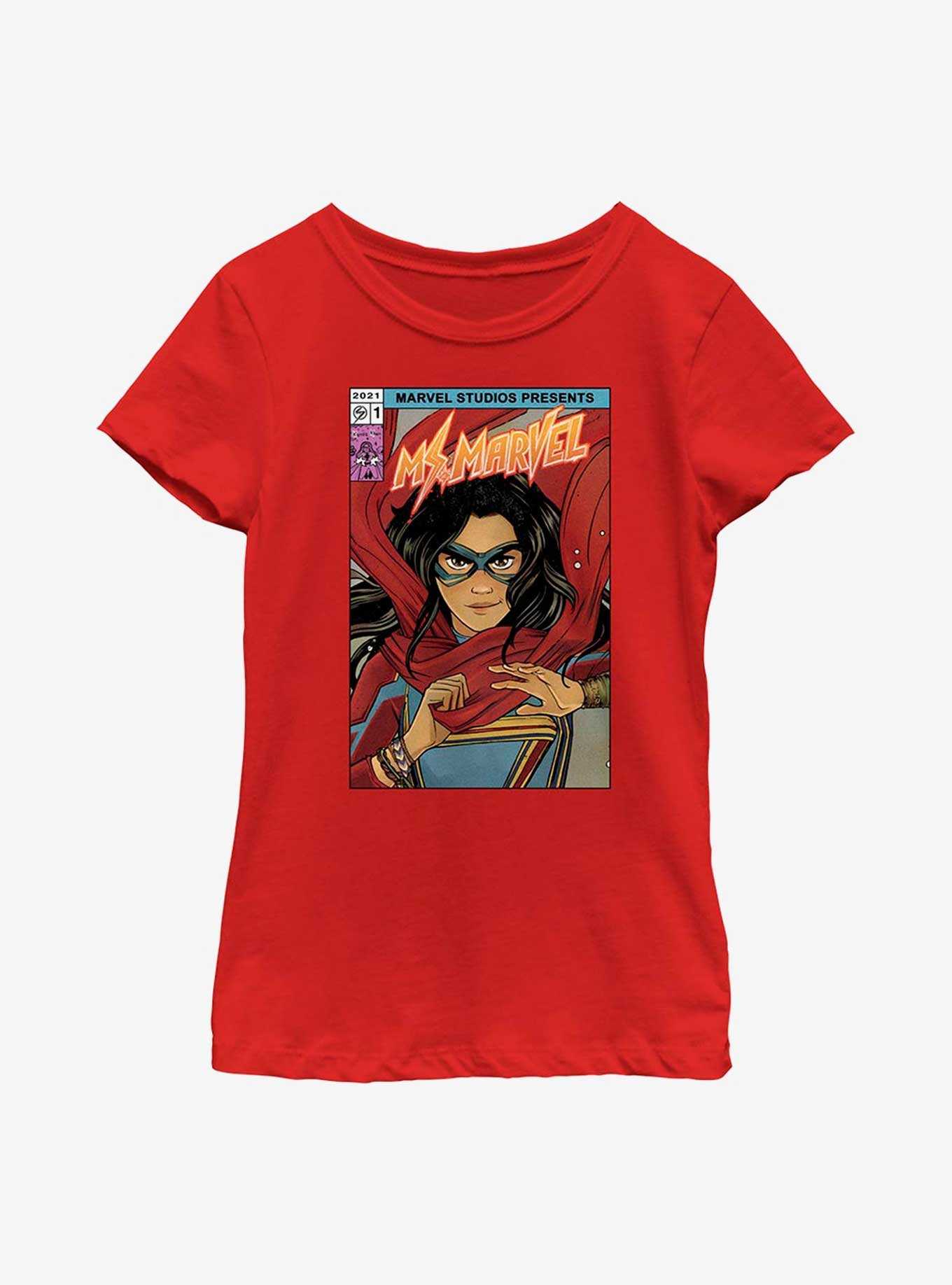 Marvel Ms. Marvel Comic Cover Youth Girls T-Shirt, , hi-res