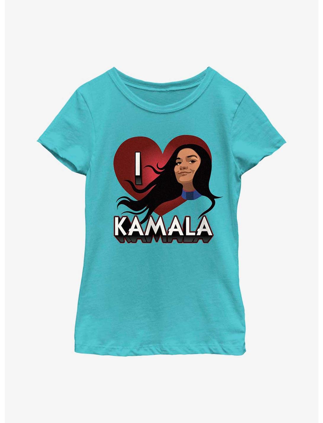 Marvel Ms. Marvel I Heart Kamala Youth Girls T-Shirt, TAHI BLUE, hi-res