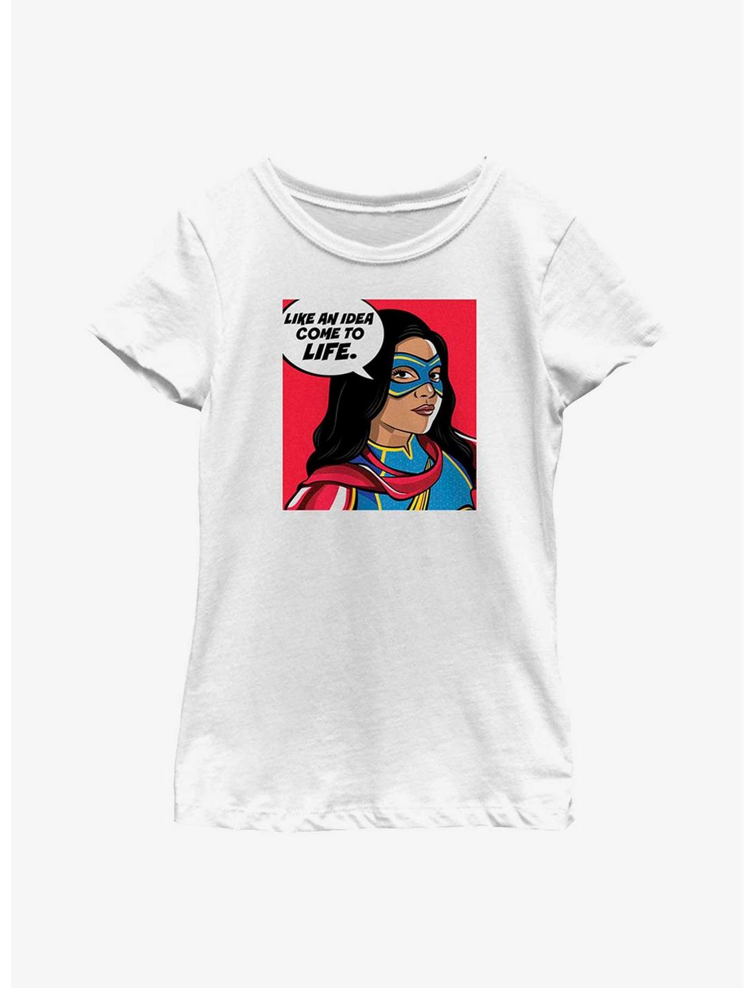 Marvel Ms. Marvel Idea Come To Life Youth Girls T-Shirt, WHITE, hi-res