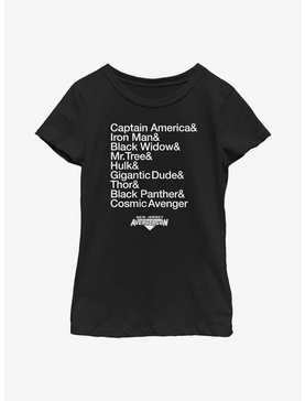 Marvel Ms. Marvel Name List Avengercon Youth Girls T-Shirt, , hi-res
