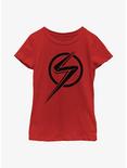 Marvel Ms. Marvel Single Color Youth Girls T-Shirt, RED, hi-res
