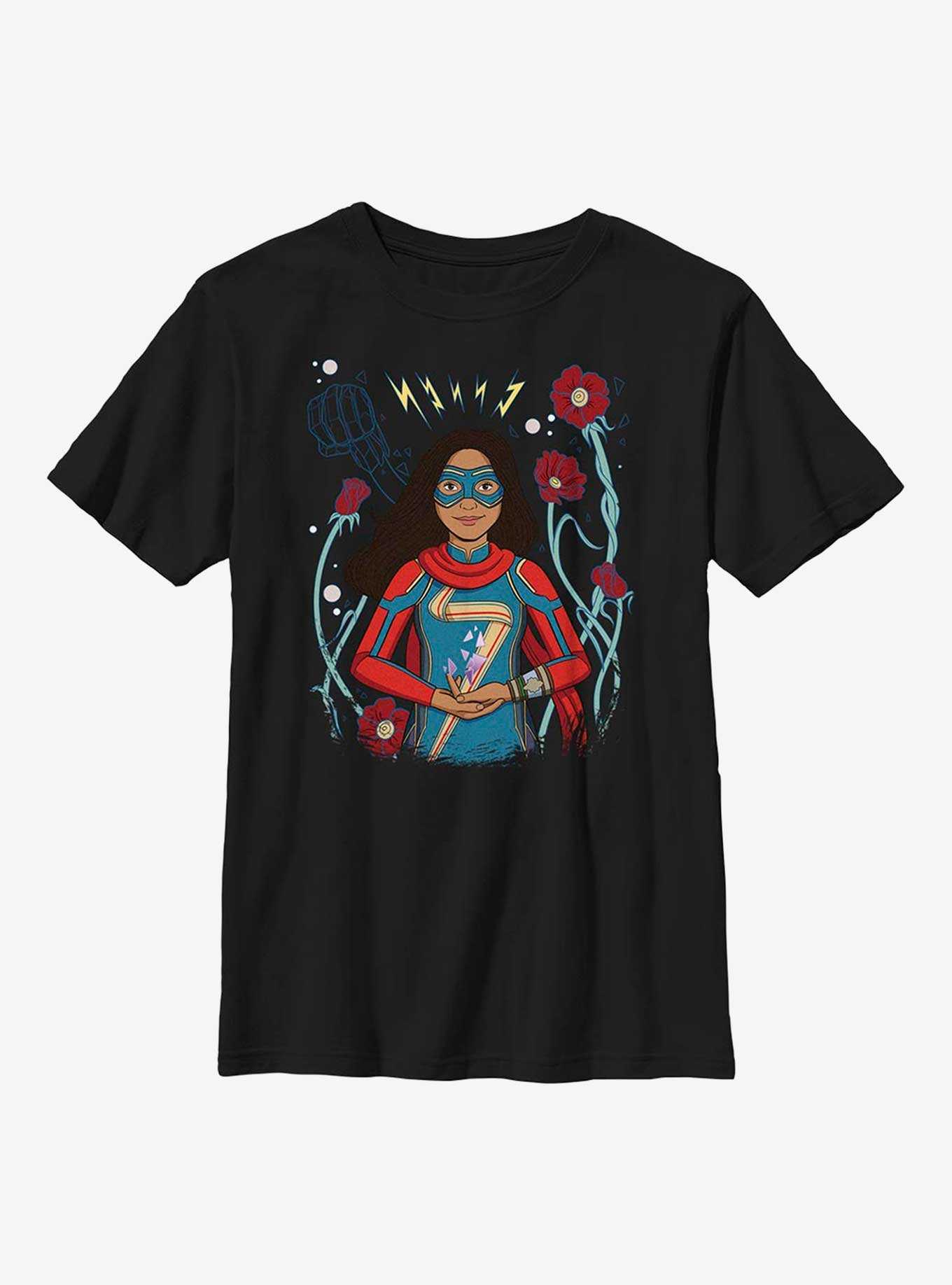 Marvel Ms. Marvel Flower Badge Youth T-Shirt, , hi-res