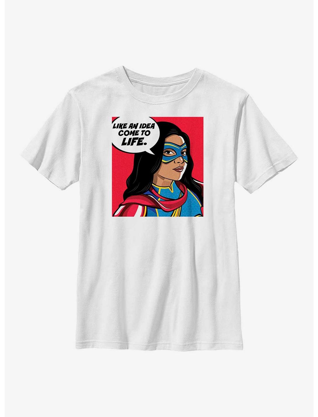 Marvel Ms. Marvel Idea Come To Life Youth T-Shirt, WHITE, hi-res