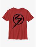 Marvel Ms. Marvel Single Color Youth T-Shirt, RED, hi-res