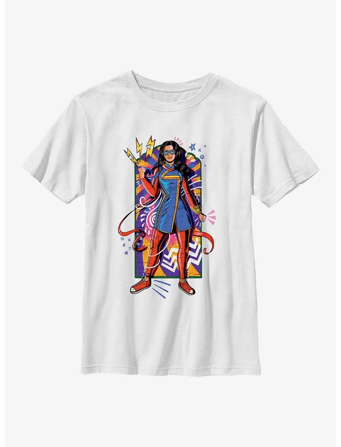Marvel Ms. Marvel Sketchy Kamala Youth T-Shirt, WHITE, hi-res
