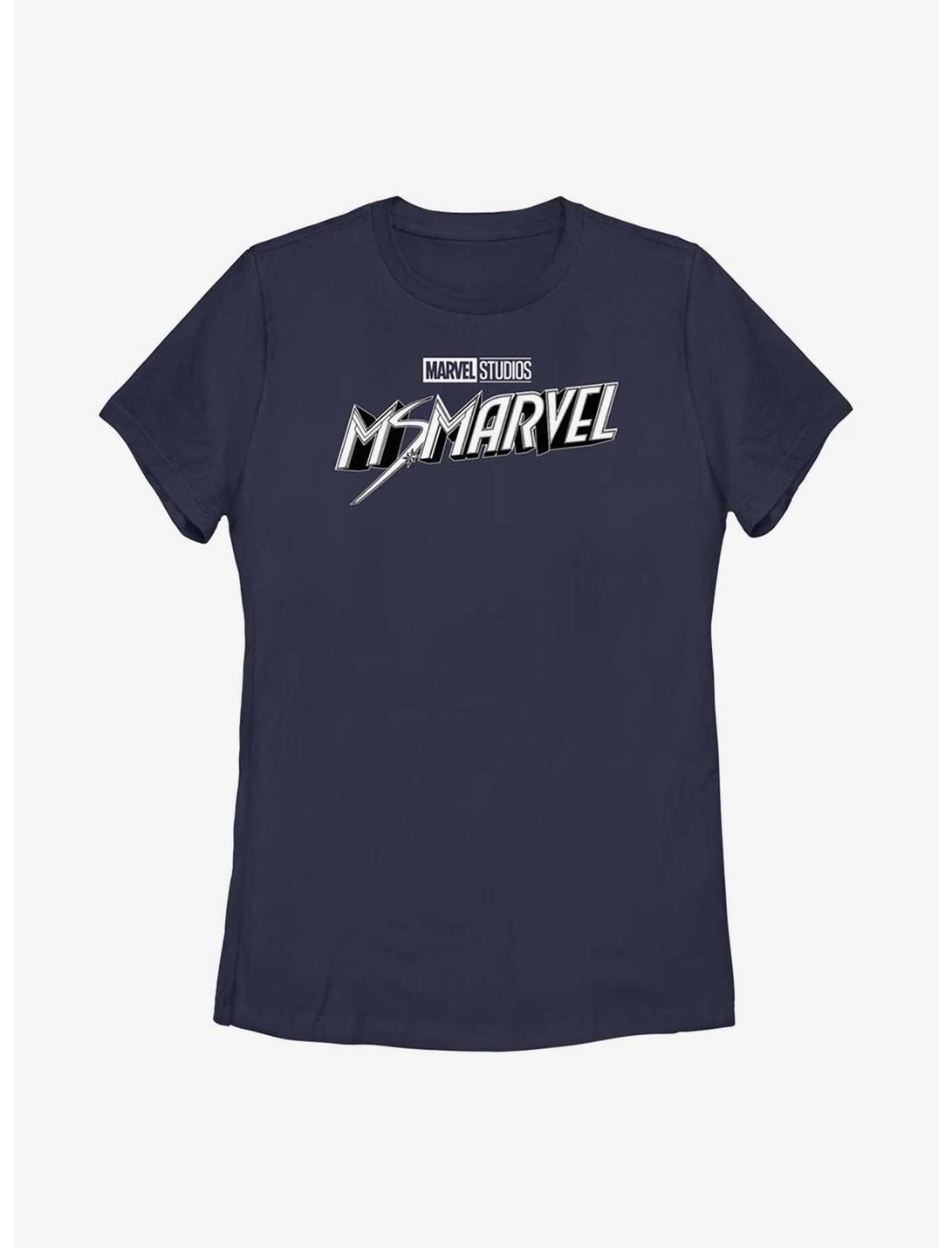 Marvel Ms. Marvel Black And White Womens T-Shirt, NAVY, hi-res