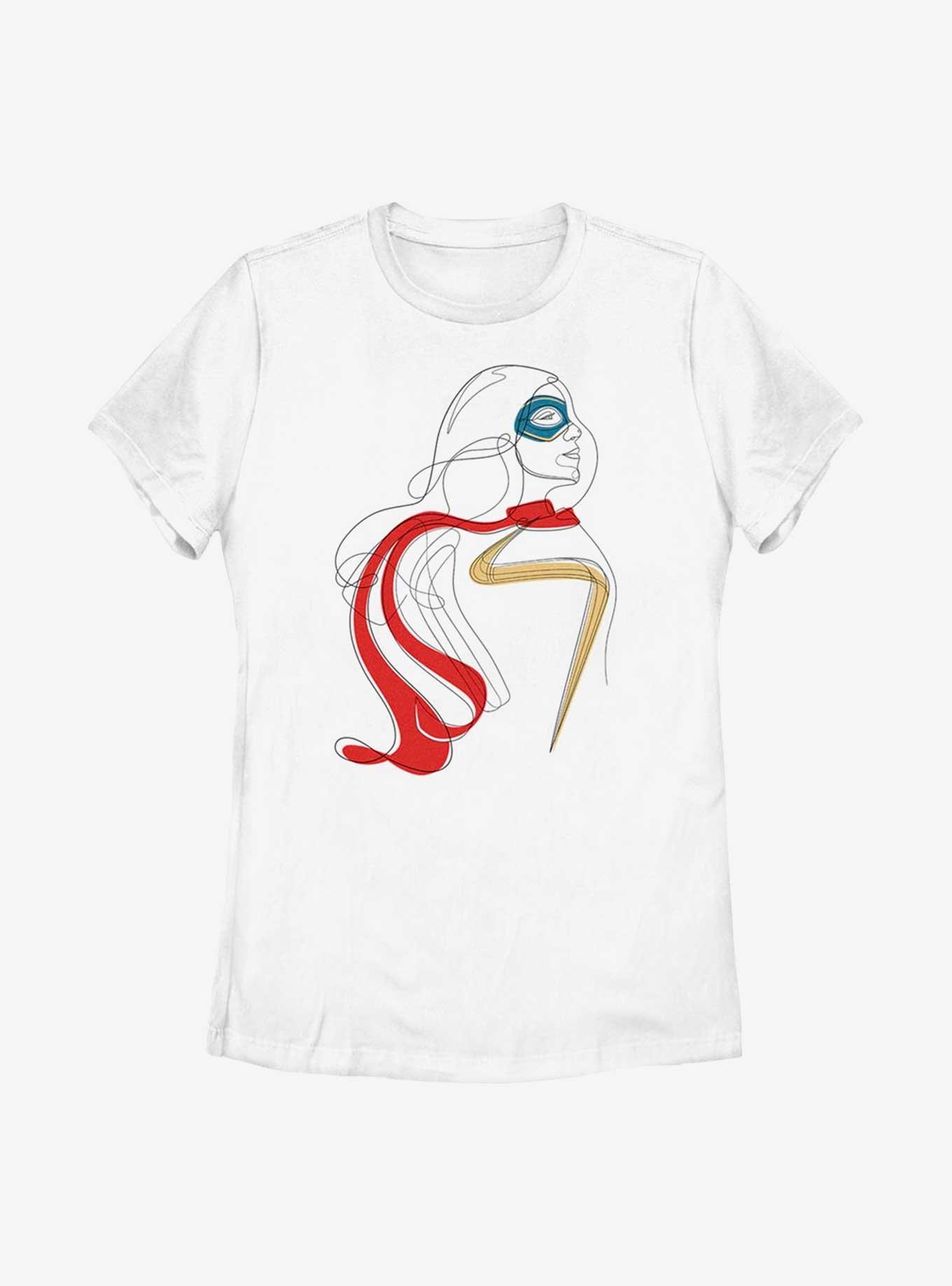 Marvel Ms. Marvel Continuous Line Womens T-Shirt, WHITE, hi-res