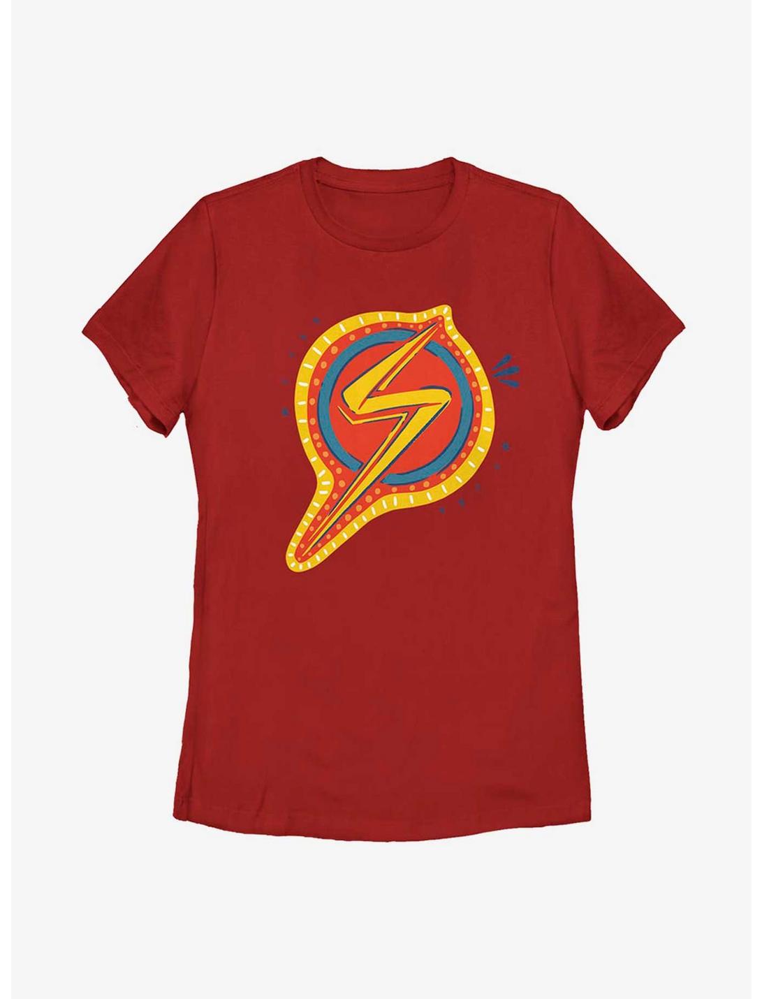 Marvel Ms. Marvel Decorative Symbol Womens T-Shirt, RED, hi-res