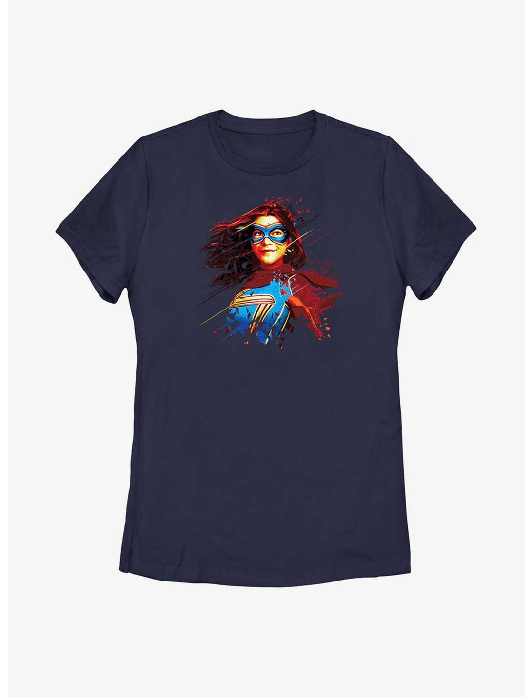 Marvel Ms. Marvel Polygon Portrait Womens T-Shirt, NAVY, hi-res